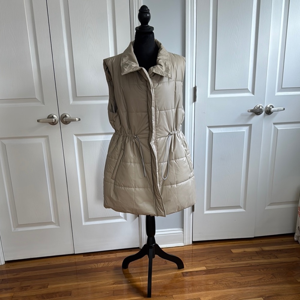 Amazon Tan Utility Vest with Cinched Waist